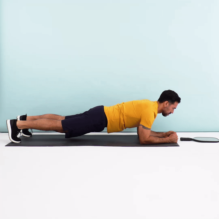 InPickleball | Forearm plank reach-and-tap